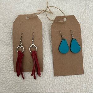 Handmade leather earrings